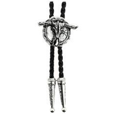 Bolo, Cravate Texane - Tête de buffle - Argenté Clj Charles Le Jeune