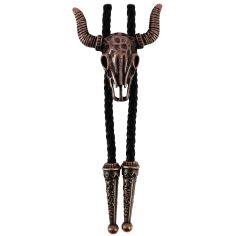 Bolo, Cravate Texane - Tête de vachette - Cuivre antique Clj Charles Le Jeune