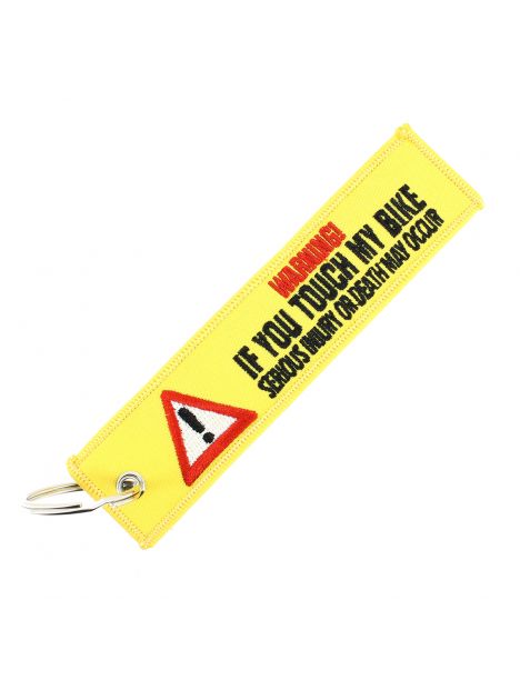 Porte Clés Warning - If You Touch My Bike Jaune Clj Charles Le Jeune
