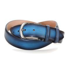 Ceinture cuir Sicilia, couleur bleu, 3,5cm Robert Charles