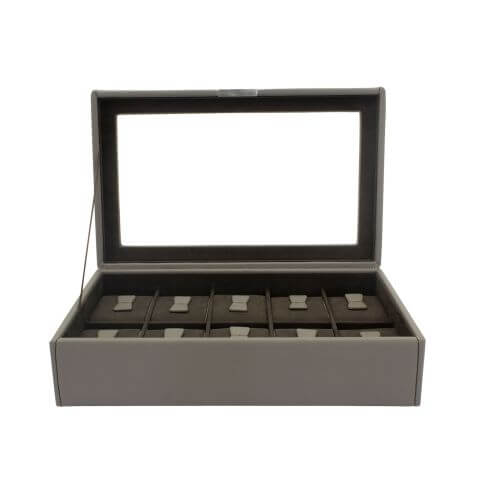 Ecrin 10 montres, Bond, gris intérieur marron, vitré Friedrich 23