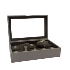 Ecrin 10 montres, Bond, gris intérieur marron, vitré Friedrich 23
