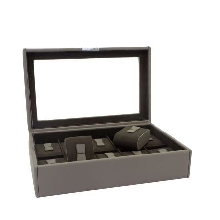 Ecrin 10 montres, Bond, gris intérieur marron, vitré Friedrich 23