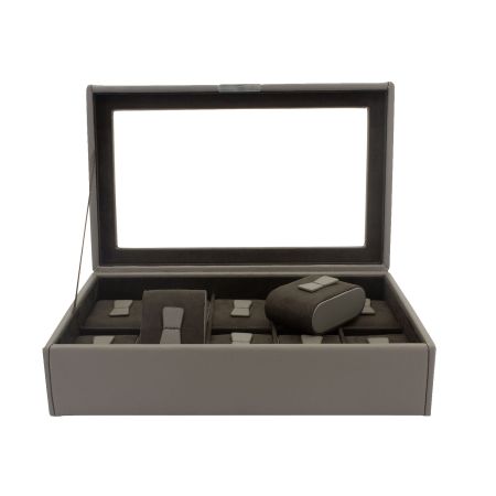 Ecrin 10 montres, Bond, gris intérieur marron, vitré Friedrich 23