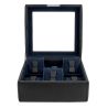 Ecrin 6 montres, Bond V2, noir, intérieur bleu, vitré Friedrich 23