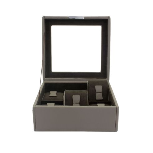 Ecrin 6 montres, Bond V2, gris, intérieur marron, vitré Friedrich 23