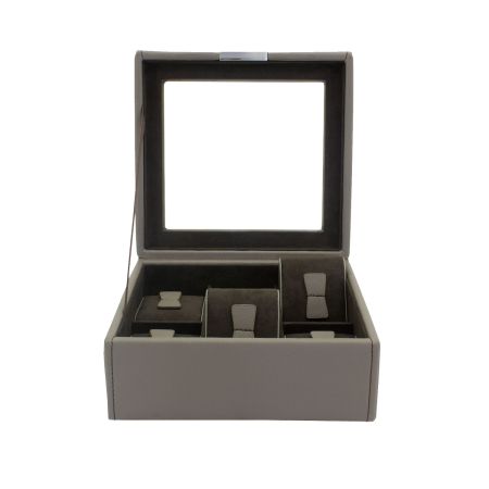 Ecrin 6 montres, Bond V2, gris, intérieur marron, vitré Friedrich 23
