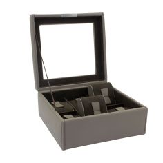 Ecrin 6 montres, Bond V2, gris, intérieur marron, vitré Friedrich 23