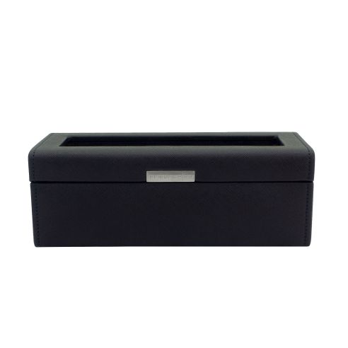 Ecrin 4 montres, Bond V2, noir intérieur bleu, vitré Friedrich 23