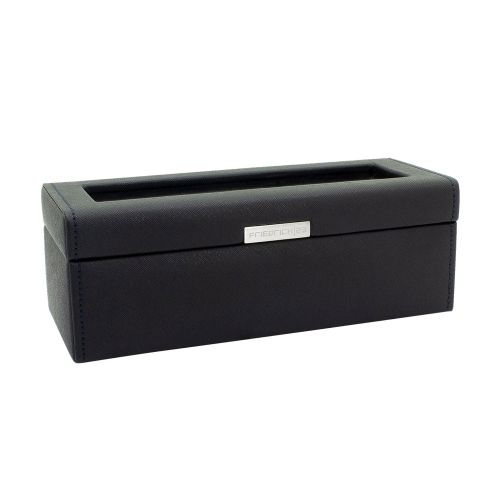 Ecrin 4 montres, Bond V2, noir intérieur bleu, vitré Friedrich 23