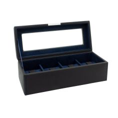 Ecrin 4 montres, Bond V2, noir intérieur bleu, vitré Friedrich 23