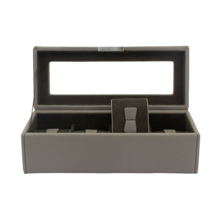 Ecrin 4 montres, Bond V2, gris intérieur marron, vitré Friedrich 23