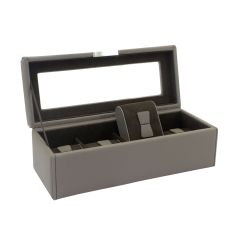 Ecrin 4 montres, Bond V2, gris intérieur marron, vitré Friedrich 23 2