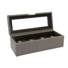 Ecrin 4 montres, Bond V2, gris intérieur marron, vitré Friedrich 23