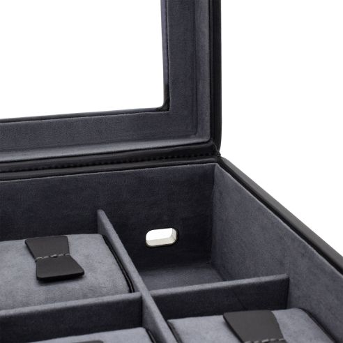 Ecrin 6 montres, Infinity, noir, intérieur gris, vitré Friedrich 23