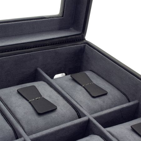 Ecrin 6 montres, Infinity, noir, intérieur gris, vitré Friedrich 23