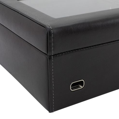 Ecrin 6 montres, Infinity, noir, intérieur gris, vitré Friedrich 23