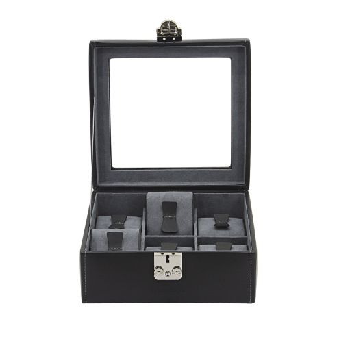 Ecrin 6 montres, Infinity, noir, intérieur gris, vitré Friedrich 23