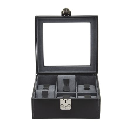 Ecrin 6 montres, Infinity, noir, intérieur gris, vitré Friedrich 23