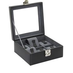 Ecrin 6 montres, Infinity, noir, intérieur gris, vitré Friedrich 23