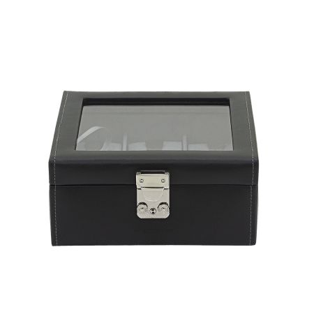 Ecrin 6 montres, Infinity, noir, intérieur gris, vitré Friedrich 23