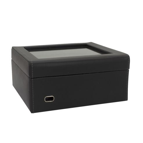 Ecrin 6 montres, Infinity, noir, intérieur gris, vitré Friedrich 23