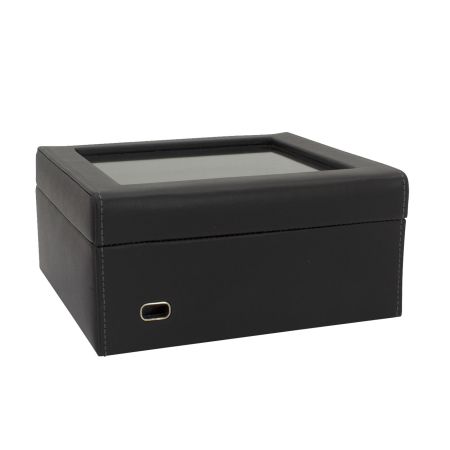 Ecrin 6 montres, Infinity, noir, intérieur gris, vitré Friedrich 23