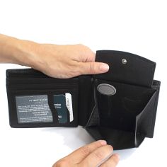 Portefeuille en cuir noir, Protection RFID Friedrich 23 2