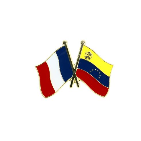 Pin's Drapeaux Jumelage France - Venezuela Clj Charles Le Jeune