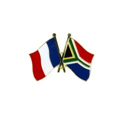 Pin's Drapeaux Jumelage France - Afrique du Sud Clj Charles Le Jeune