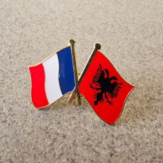 Pin's Drapeaux Jumelage France - Albanie Clj Charles Le Jeune 2