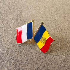 Pin's Drapeaux Jumelage France - Andorre Clj Charles Le Jeune 2