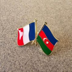 Pin's Drapeaux Jumelage France - Azerbaïdjan Clj Charles Le Jeune 2