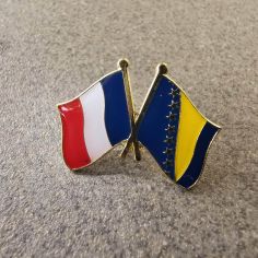 Pin's Drapeaux Jumelage France - Bosnie-Herzégovine Clj Charles Le Jeune 2