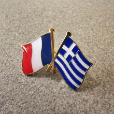 Pin's Drapeaux Jumelage France - Grèce Clj Charles Le Jeune 2