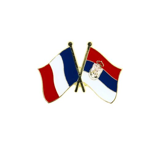 Pin's Drapeaux Jumelage France - Serbie Clj Charles Le Jeune