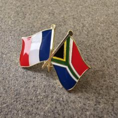 Pin's Drapeaux Jumelage France - Afrique du Sud Clj Charles Le Jeune 2