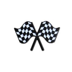 Pin's Drapeau d'arrivée de course auto F1 - Drapeau Damier noir et blanc Clj Charles Le Jeune