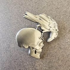 Pin's Crâne et Corbeau - Bicker - 4,6x4,2cm Clj Charles Le Jeune 2
