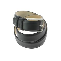 Ceinture cuir, Vitello, couleur noir, avec surpiqure Robert Charles