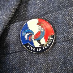 Pin's Coq Bleu Blanc Roge Vive la France Clj Charles Le Jeune 2