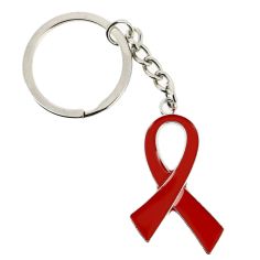 Porte Clés Ruban Rouge de sensibilisation - Sida - Aids Clj Charles Le Jeune