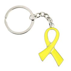 Porte Clés Ruban Jaune de sensibilisation - Soutien aux otages - Aux armées - Vétérans Clj Charles Le Jeune