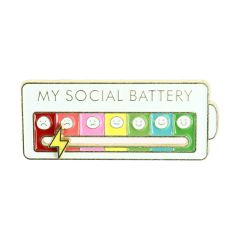 Pin's - My Social Battery - Mon humeur du moment - Fond Blanc