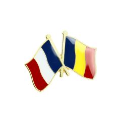 Pin's Drapeaux Jumelage France - Roumanie Clj Charles Le Jeune 2