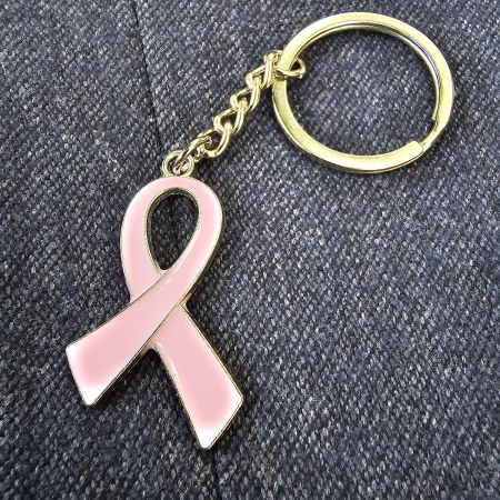 Porte Clés Ruban Rose de sensibilisation - Cancer du sein - Octobre Rose Clj Charles Le Jeune