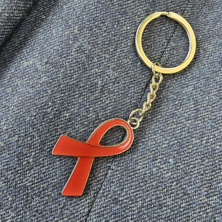 Porte Clés Ruban Rouge de sensibilisation - Sida - Aids