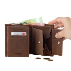 Portefeuille en cuir tan vintage, Protection RFID Friedrich 23 2