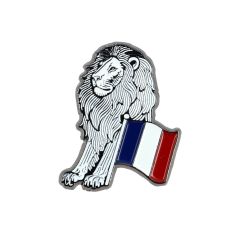 Pin's Lion et drapeau Français Clj Charles Le Jeune