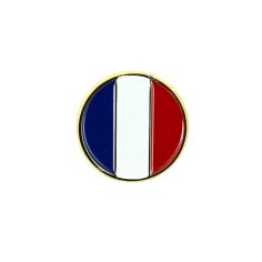 Pin's Drapeau Français rond Clj Charles Le Jeune
